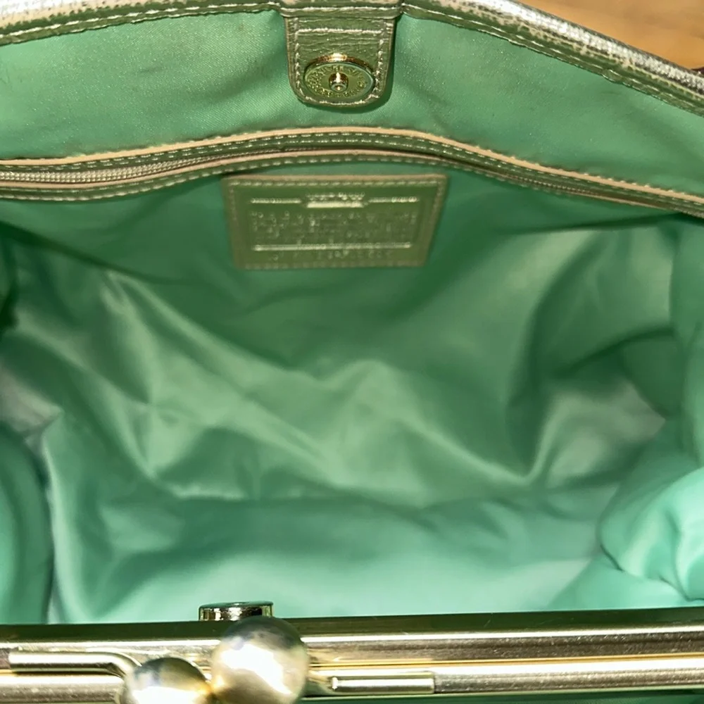 *RARE* COACH Poppy Kisslock Metallic Gold Tote